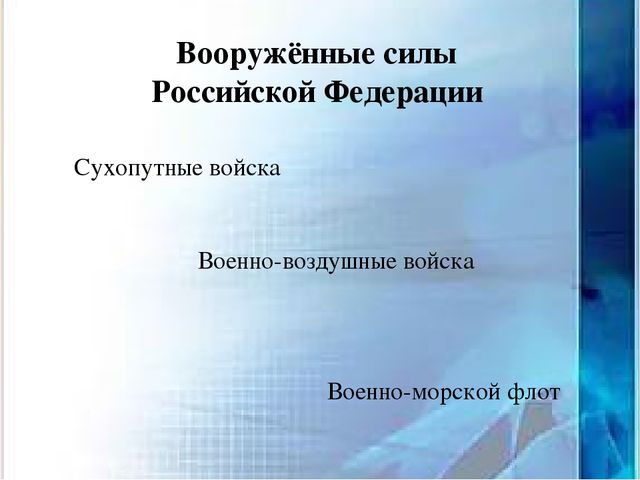 Цор для проведения беседы с детьми старшего дошкольного возраста «Вооруженные силы РФ»