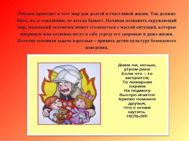 Ознакомление старших дошкольников с правилами пожарной безопасности