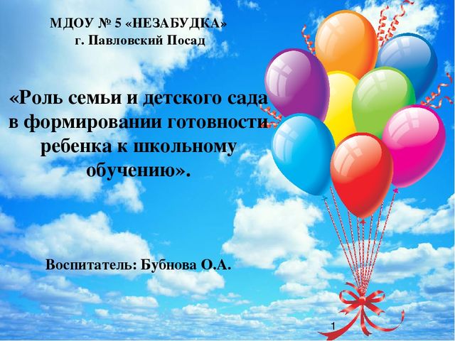 Роль семьи и детского сада в формировании готовности ребенка к школьному обучению.