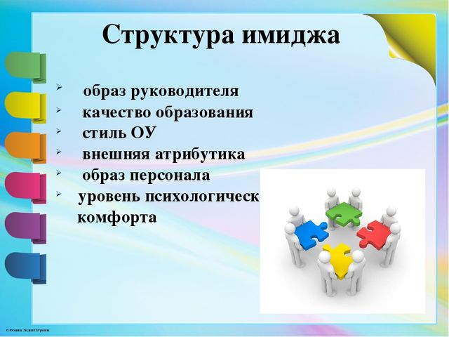 Образ образовательного учреждения. Структура имиджа. Имидж ДОУ презентация. Имидж школы презентация. Структура имиджа руководителя.