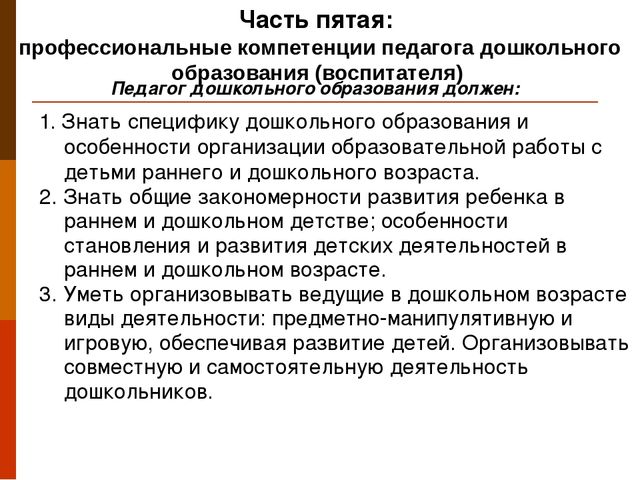 Профстандарт педагога дошкольного образования