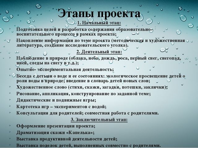 Паспорт проекта вода