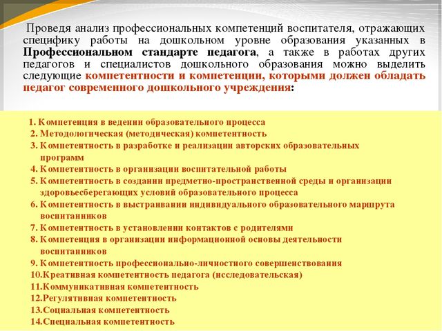 Презентация "Совершенствование профессиональных компетенций педагогов ДОО согласно требований ФГОС ДО"