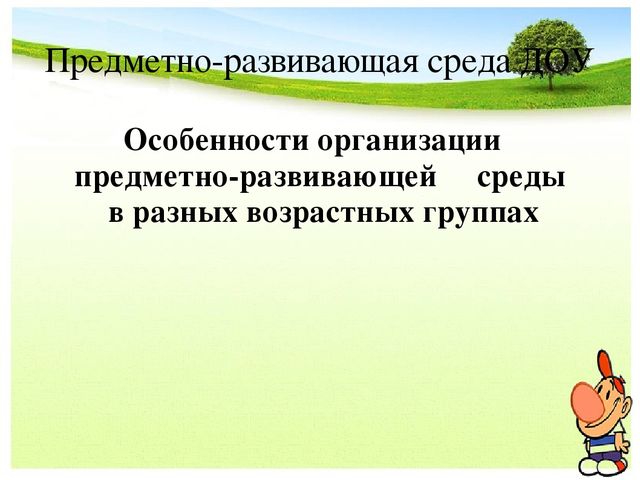 Предметно-развивающая среда в ДОУ