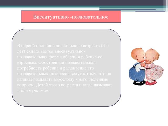 Презентация на тему: "Внеситуативные формы общения дошкольника со взрослыми"