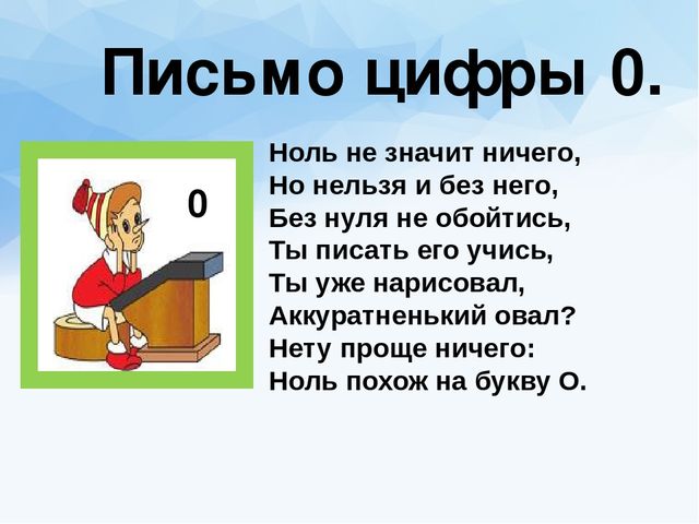Презентация для предшкольной подготовки "Число и цифра 0"