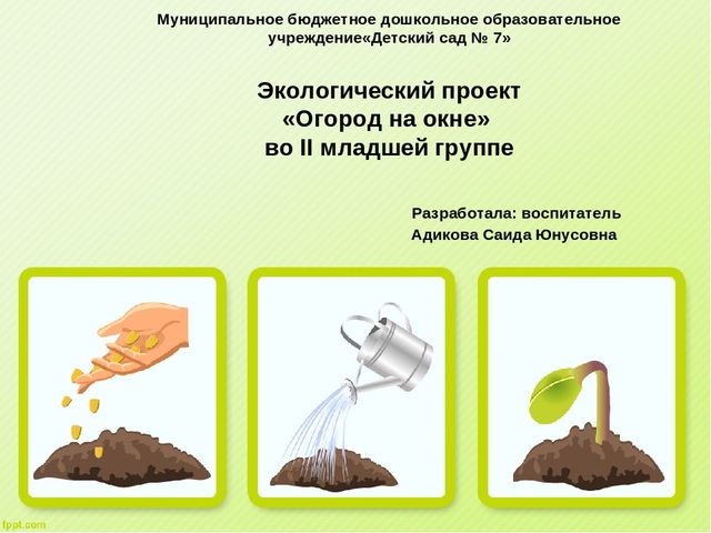 Презентация "Огород на окне" во второй младшей группе д/с