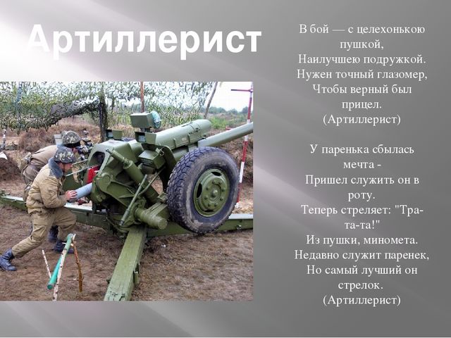 Презентация профессии военных лет