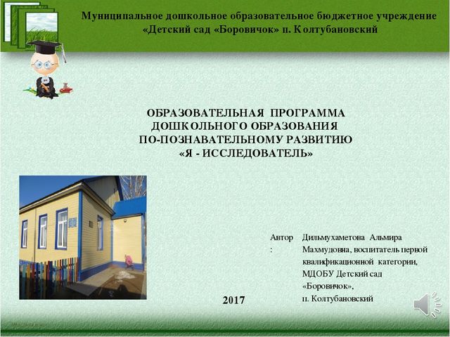 Краткая презентация программы" Я-исследователь"