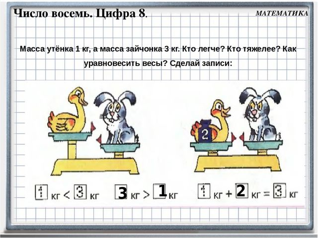 Презентация к занятию по математике Число 8. Цифра 8.( Петерсон. Занятие №16 часть2)