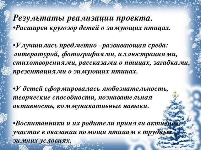 Экологический проект «Покормите птиц зимой!»