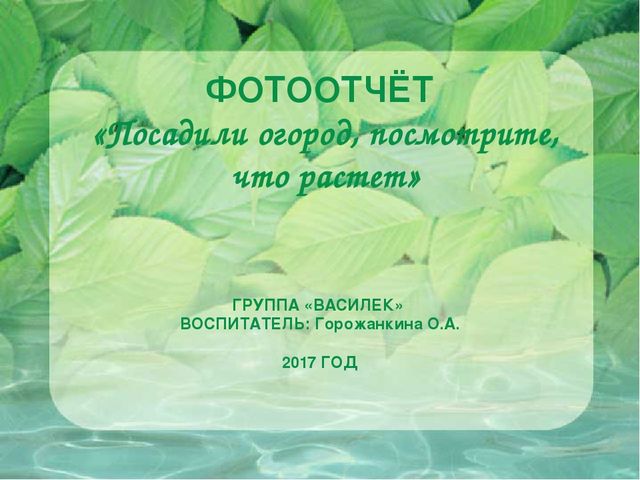 Презентация для дошкольников "Посадили огород, посмотрите, что растет"