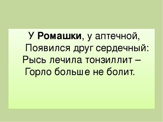 Презентация для дошкольников "Лекарственные растения"