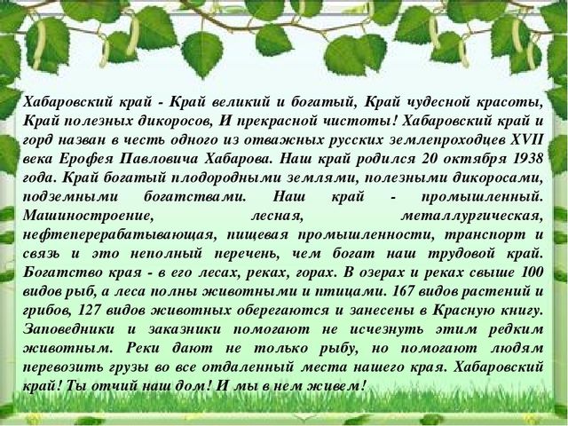 Презентация "Наш край Хабаровский"