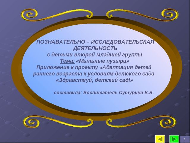 Проект по адаптации к детскому саду