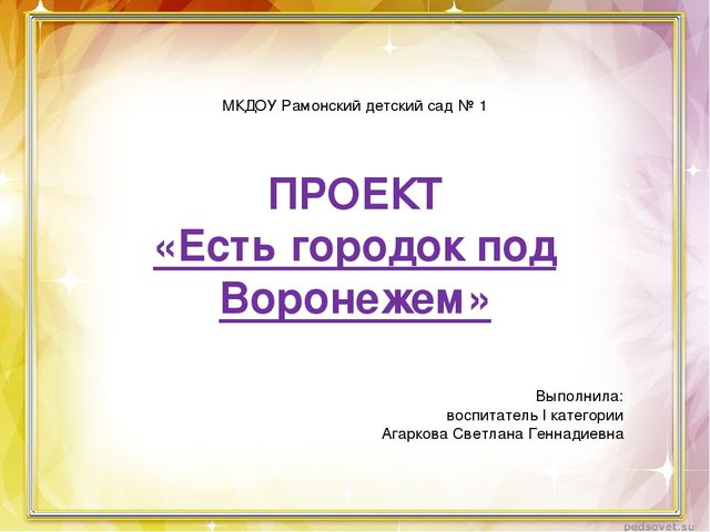 Проект "Есть городок под Воронежем"