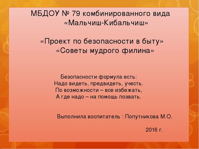 Презентация на тему "Безопасность в доме" МБДОУ №79 (2 группа раннего возраста)