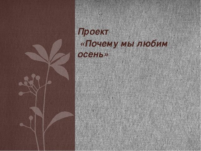 Проект "Почему я люблю осень"