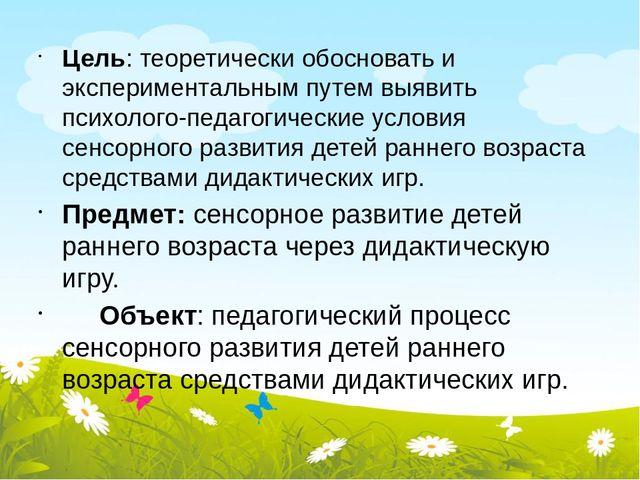 Сенсорное развитие детей раннего возраста