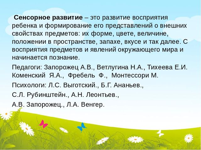 Сенсорное развитие детей раннего возраста