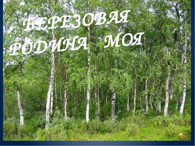Презентация на стихотворение "Березовая родина моя"