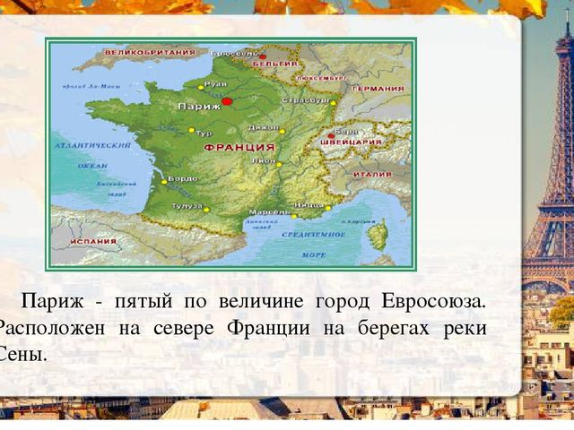 Презентация о Париже в рамках проекта "Страны мира".