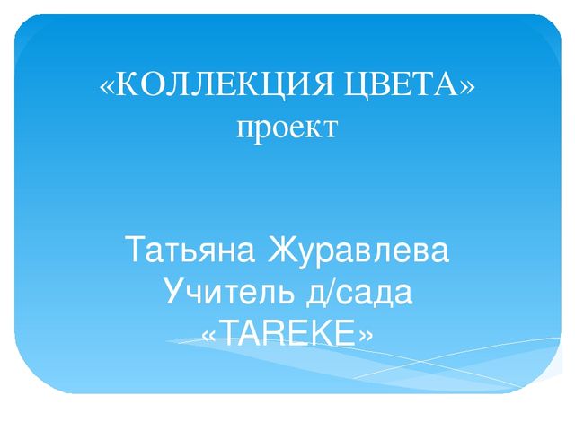 Презентация проекта "Коллекция цвета"