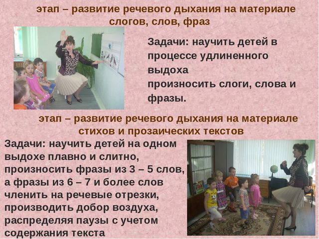 Система работы по развитию речевого дыхания в коррекции заикания дошкольников