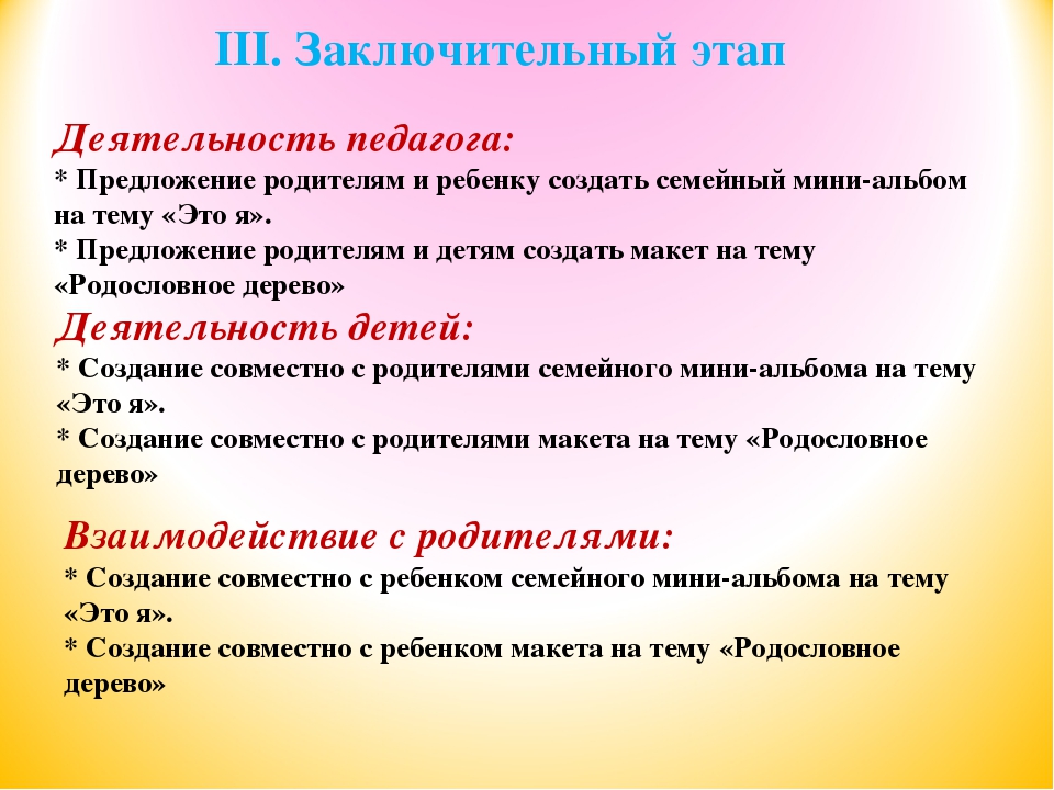 Презентация проекта "Моя семья"