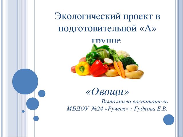 Презентация по экологии на тему: "Овощи"