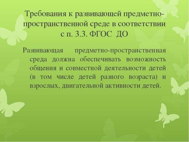 Развивающая предметно - пространственная среда ( 2 младшая группа)