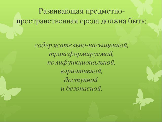 Развивающая предметно - пространственная среда ( 2 младшая группа)