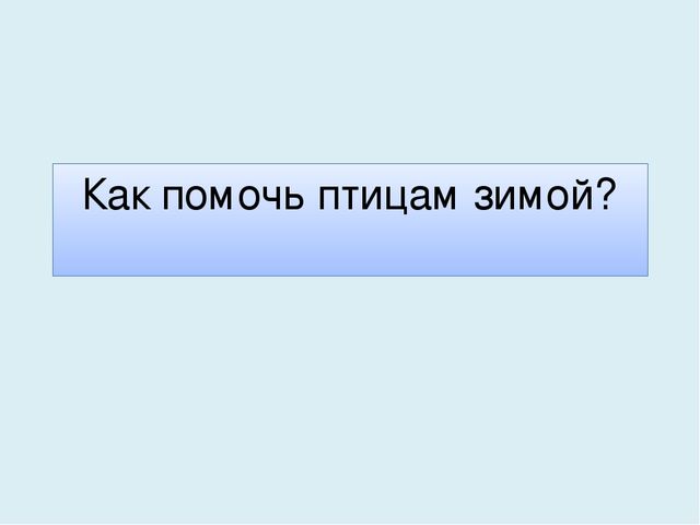 Презентация на тему "Как помочь птицам зимой?" для детей средней группы
