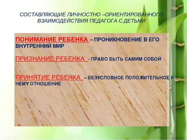 Личностно-ориентированная технология в работе с детьми