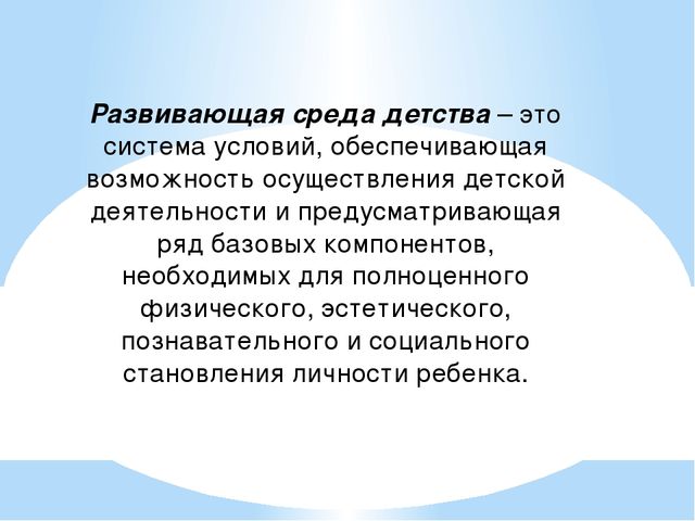 Предметно – развивающая среда и образовательная среда – как средство формирования и поддержки детской инициативы