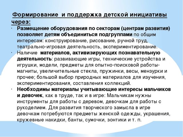Предметно – развивающая среда и образовательная среда – как средство формирования и поддержки детской инициативы