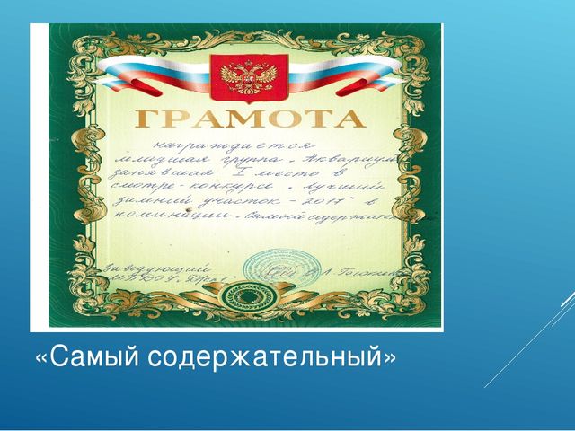 Презентация зимнего участка "Зимняя сказка"
