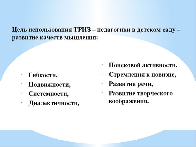Технология ТРИЗ (теория решения изобретательских задач) - технология развития творческих способностей детей.