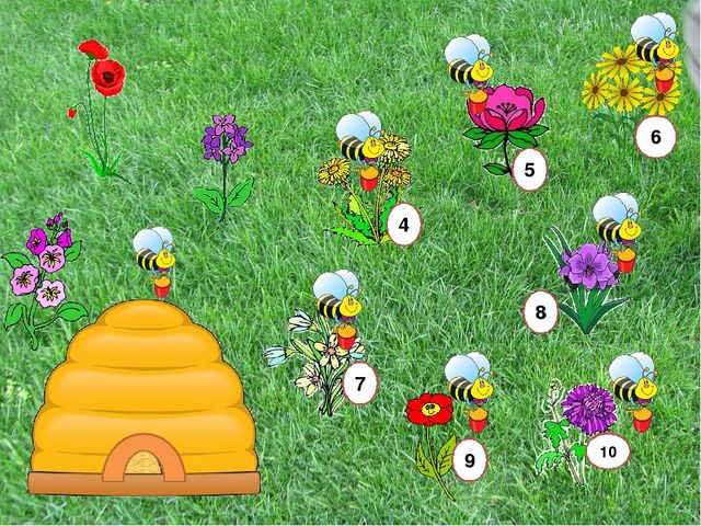 Мультимедийная игра "Помоги пчелкам собрать мед" (серия овощи и фрукты)