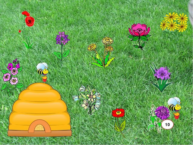Мультимедийная игра "Помоги пчелкам собрать мед" (серия овощи и фрукты)