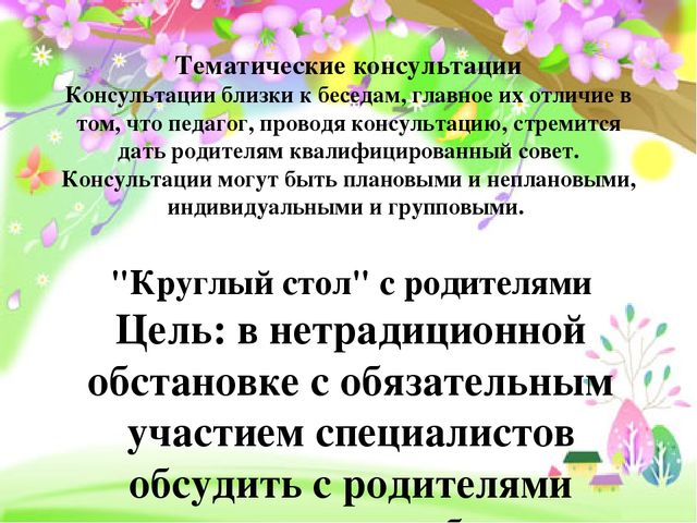 Работа с родителями в детском саду