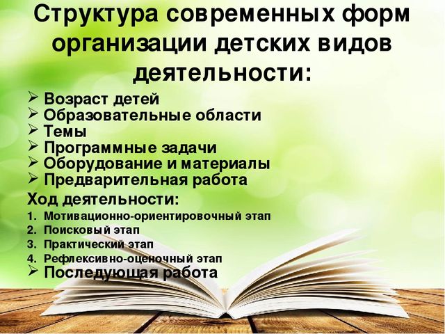 Презентация "Современные формы организации детских видов деятельности"