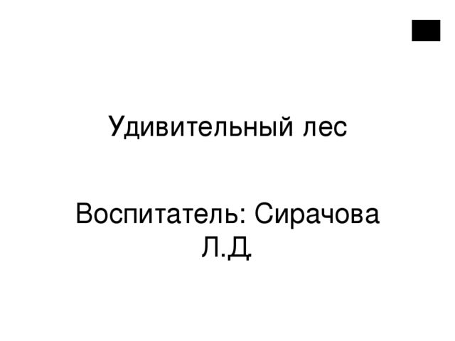 Презентация к конспекту "Удивительный лес"