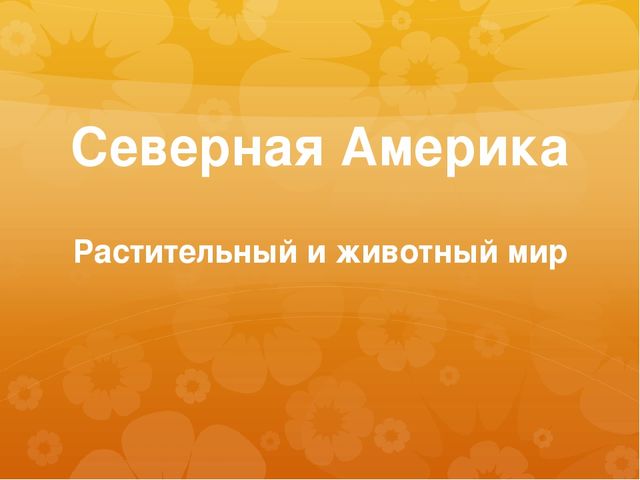 Презентация к занятию по окружающему миру на тему "Северная Америка (растительный и животный мир)" (старшая и подготовительная группы)