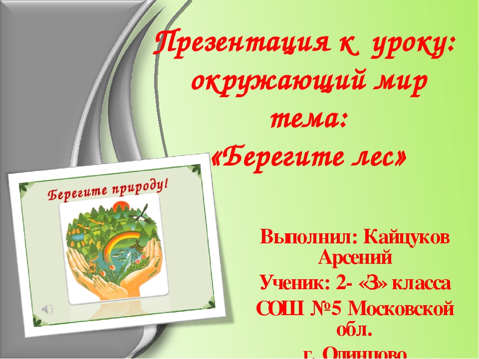 Презентация по окружающему миру"Берегите лес"