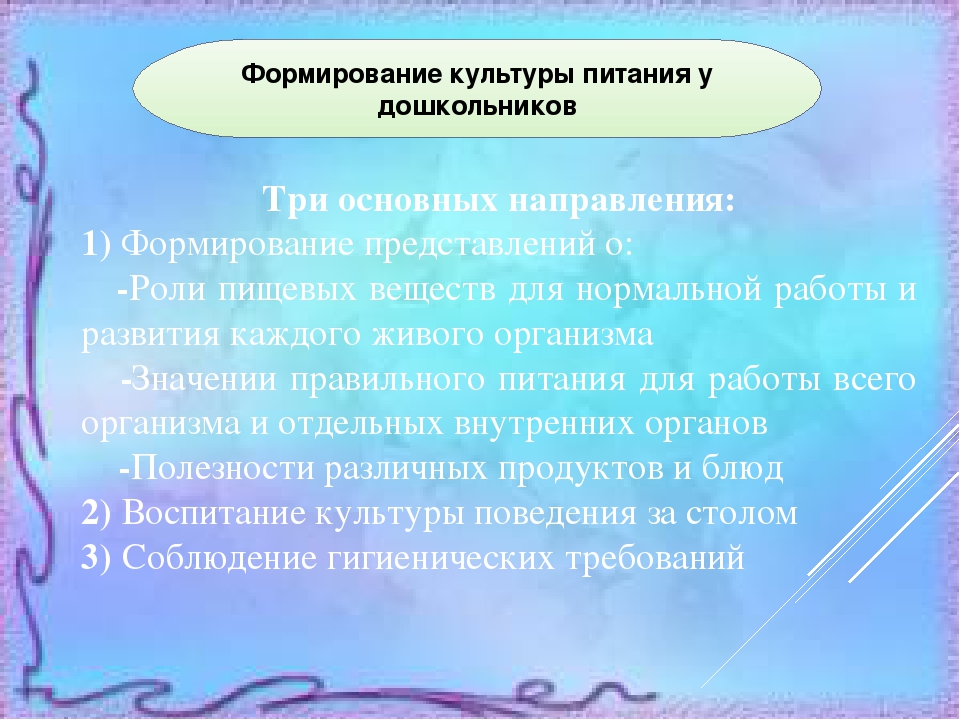 Культура питания в ДОУ