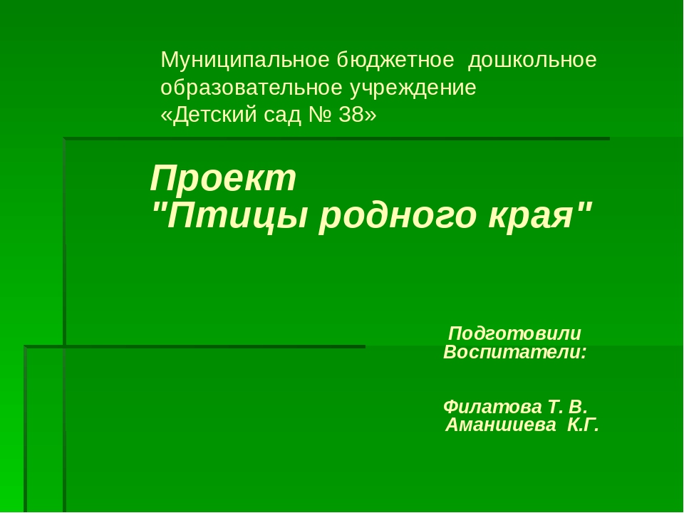 Проект "Птицы родного края"