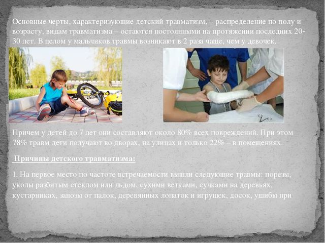 Презентация на тему "Детский травматизм"