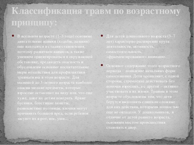 Презентация на тему "Детский травматизм"