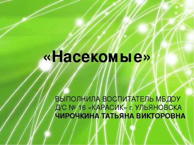 Презентация по ознакомлению с окружающим миром природы на тему "Насекомые" (подготовительная группа)